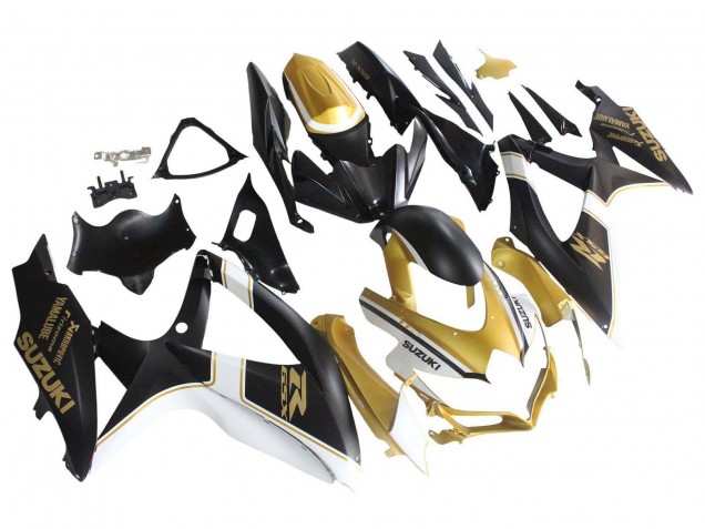 Carenados Moto Suzuki GSXR 600 / GSXR 750 2008-2010 - Negro Mate Blanco Oro Fabricantes