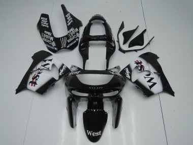 Carenados Moto Kawasaki ZX9R 1998-1999 - Negro Brillante Blanco West Fabricantes