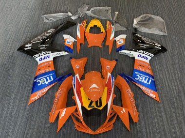 Carenados Moto Suzuki GSXR 600 / GSXR 750 2008-2010 - Naranja Azul Blanco Negro ITEC Fabricantes