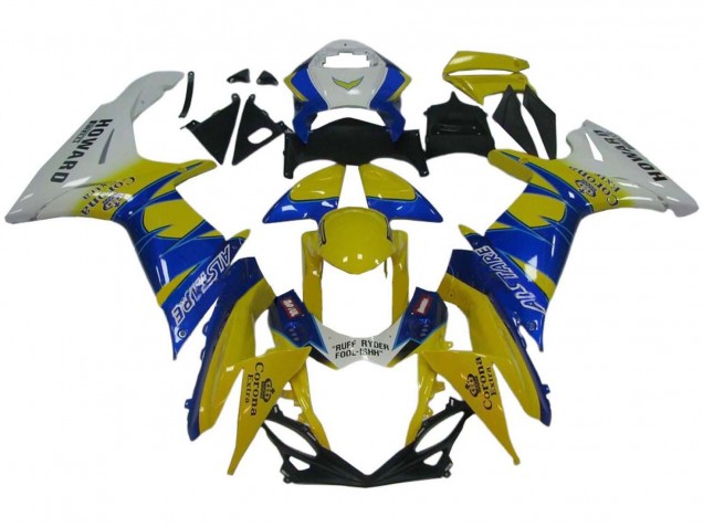 Carenados Moto Suzuki GSXR 600 / GSXR 750 2011-2024 - Blanco Amarillo Azul Alstare Corona Extra Fabricantes