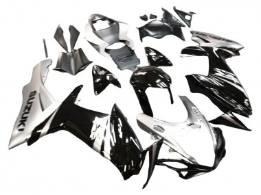Carenado Moto Suzuki GSXR 600 / GSXR 750 2011-2024 - Negro Brillante Plata Fabricantes