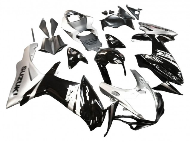 Carenado Moto Suzuki GSXR 600 / GSXR 750 2011-2024 - Negro Brillante Plata Fabricantes