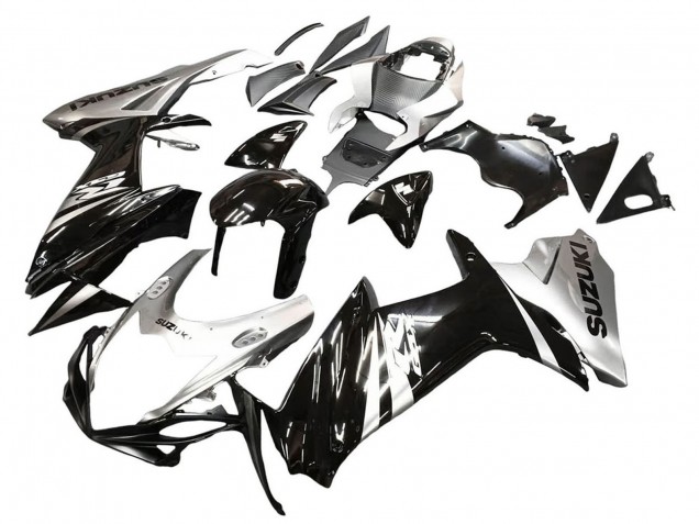 Carenado Moto Suzuki GSXR 600 / GSXR 750 2011-2024 - Negro Brillante Plata Fabricantes