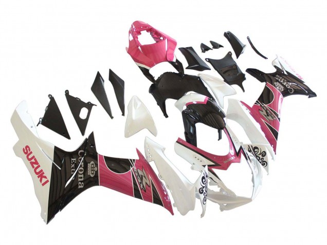 Carenados Moto Suzuki GSXR 600 / GSXR 750 2011-2024 - Blanco Rosa Negro Corona Fabricantes