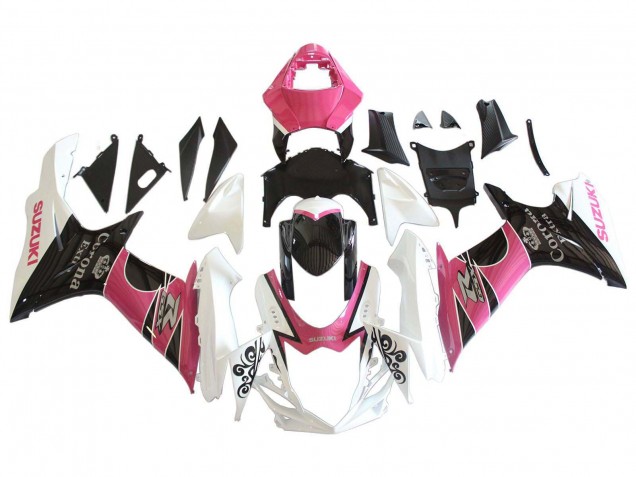 Carenados Moto Suzuki GSXR 600 / GSXR 750 2011-2024 - Blanco Rosa Negro Corona Fabricantes