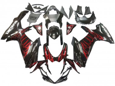 Carenados Moto Suzuki GSXR 600 / GSXR 750 2011-2024 - Negro Brillante Rojo Llama Fabricantes