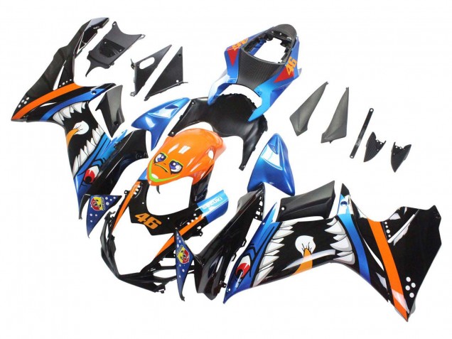 Carenados Moto Suzuki GSXR 600 / GSXR 750 2011-2024 - Azul Claro Naranja Negro Blanco Tiburón 46 Fabricantes