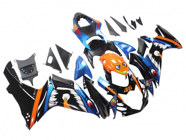Carenados Moto Suzuki GSXR 600 / GSXR 750 2011-2024 - Azul Claro Naranja Negro Blanco Tiburón 46 Fabricantes