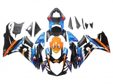 Carenados Moto Suzuki GSXR 600 / GSXR 750 2011-2024 - Azul Claro Naranja Negro Blanco Tiburón 46 Fabricantes