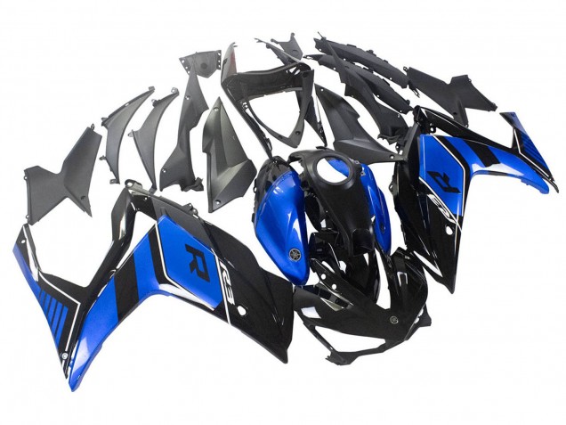 Carenado Moto Yamaha YZF R3/R25 2015-2018 - Azul Negro Brillante Fabricantes