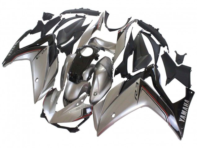 Carenados Moto Yamaha YZF R3/R25 2015-2018 - Plata Negro Fabricantes
