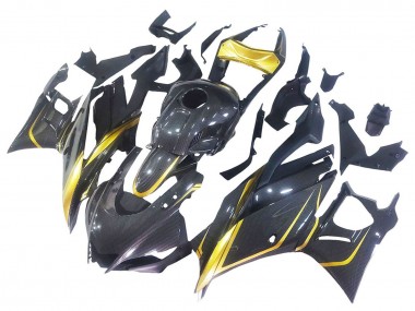Carenados Moto Yamaha YZF R3/R25 2019-2021 - Oro Negro FibraCarbono Fabricantes