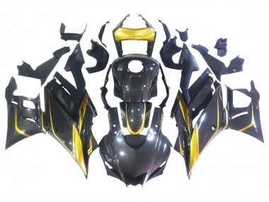 Carenados Moto Yamaha YZF R3/R25 2019-2021 - Oro Negro FibraCarbono Fabricantes