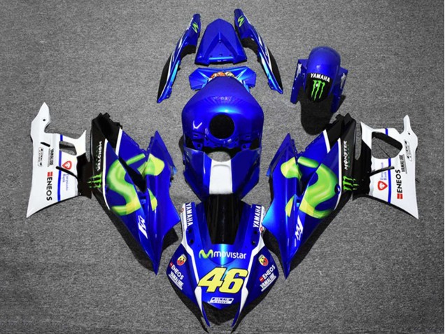 Carenados Moto Yamaha YZF R3/R25 2019-2021 - Azul Blanco Verde Negro Monstruo MoviStar ENEOS 46 Fabricantes