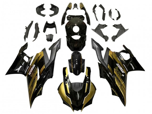 Carenados Moto Yamaha YZF R3/R25 2019-2021 - Oro Negro Brillante Semakin Didepan Fabricantes