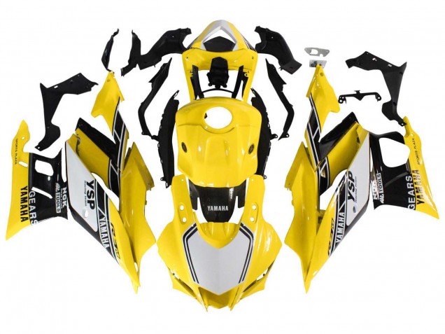 Carenados Moto Yamaha YZF R3/R25 2019-2021 - Amarillo Blanco Negro Raya Fabricantes