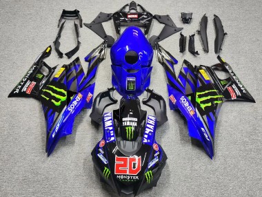 Carenados Moto Yamaha YZF R3/R25 2022-2024 - Azul Verde Negro Monstruo ENEOS 20 Fabricantes