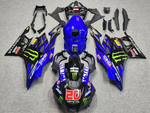 Carenados Moto Yamaha YZF R3/R25 2022-2024 - Azul Verde Negro Monstruo ENEOS 20 Fabricantes