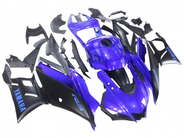 Carenado Moto Yamaha YZF R3/R25 2022-2024 - Azul Negro Mate Fabricantes