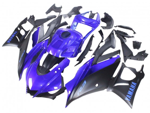 Carenado Moto Yamaha YZF R3/R25 2022-2024 - Azul Negro Mate Fabricantes