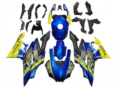 Carenados Moto Yamaha YZF R3/R25 2022-2024 - Amarillo Azul Negro Mate 93 Fabricantes