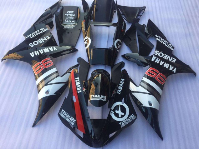 Carenados Moto Yamaha YZF R1 2002-2003 - Negro Brillante Blanco Rojo Yamalube ENEOS Fabricantes