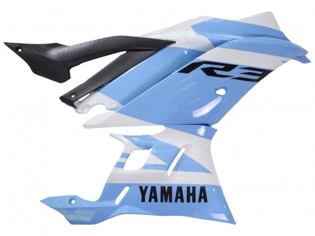 Carenados Moto Yamaha YZF R3/R25 2022-2024 - Blanco Azul Claro Fabricantes