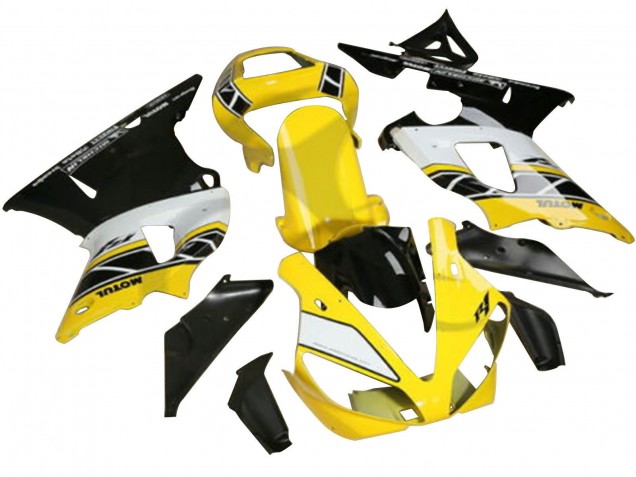 Carenados Moto Yamaha YZF R3/R25 2022-2024 - Amarillo Blanco Negro Motul Fabricantes