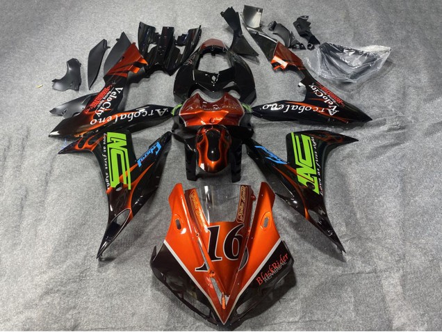 Carenados Moto Yamaha YZF 1000 R1 2002-2003 - Naranja Negro Neon Verde Llama 16 Fabricantes