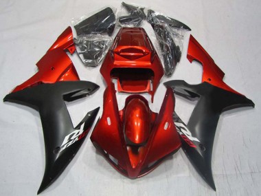 Carenados Moto Yamaha YZF 1000 R1 2002-2003 - Rojo Negro Mate Fabricantes