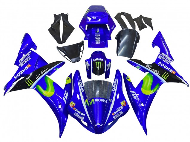 Carenados Moto Yamaha YZF 1000 R1 2002-2003 - Azul Negro Verde MoviStar ENEOS Monstruo Fabricantes