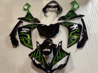 Carenados Moto Yamaha YZF 1000 R1 2004-2006 - Negro Brillante Verde Llama Blanco Calcomanía Fabricantes