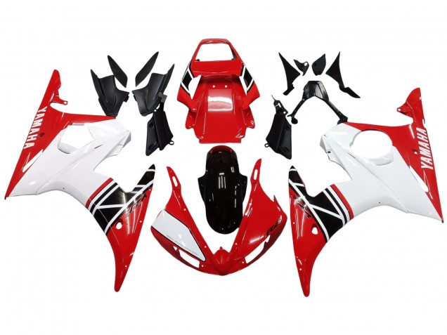 Carenado Moto Yamaha YZF R6 2003-2004 - Blanco Rojo Negro Brillante Fabricantes