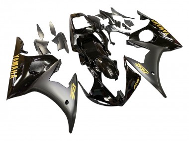 Carenados Moto Yamaha YZF R6 2003-2004 - Negro Brillante Negro Mate Oro Calcomanías Fabricantes