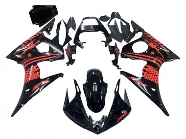 Carenado Moto Yamaha YZF R6S 2006-2009 - Negro Brillante Rojo Fabricantes