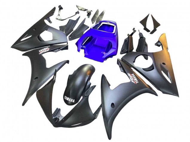 Carenados Moto Yamaha YZF R6 2003-2004 - Azul Negro Mate Fabricantes
