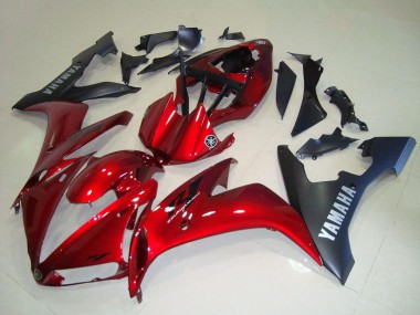 Carenado Moto Yamaha YZF R1 2004-2006 - Rojo Negro Mate Fabricantes