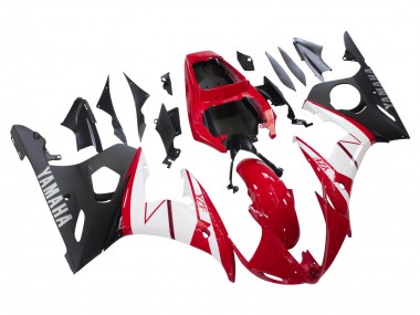 Carenados Moto Yamaha YZF R6 2003-2004 - Rojo Blanco Negro Mate Fabricantes