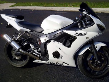 Carenados Moto Yamaha YZF R6 2003-2004 - Blanco Negro Calcomanías Fabricantes