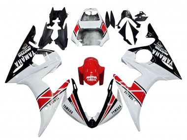 Carenados Moto Yamaha YZF R6S 2006-2009 - Blanco Rojo Negro Brillante Motul Fabricantes