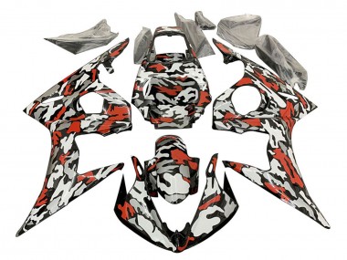 Carenados Moto Yamaha YZF R6 2003-2004 - Negro Rojo Gris Camouflage Fabricantes