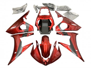 Carenados Moto Yamaha YZF R6S 2006-2009 - Rojo Negro Mate Fabricantes