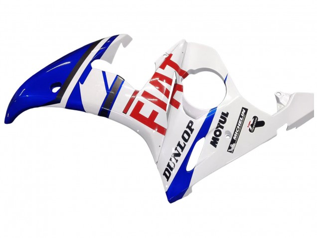 Carenados Moto Yamaha YZF 600 R6 2005 - Blanco Azul Dunlop Fiat Motul Fabricantes