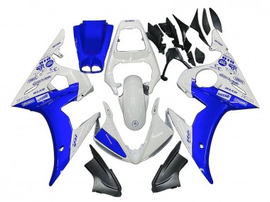 Carenados Moto Yamaha YZF 600 R6 2005 - Blanco Azul Yamalube Fabricantes