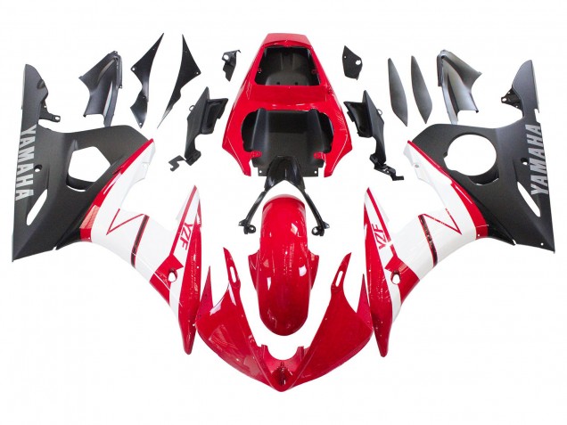 Carenados Moto Yamaha YZF 600 R6 2005 - Rojo Blanco Negro Mate Fabricantes