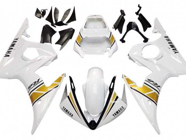 Carenados Moto Yamaha YZF 600 R6 2005 - Blanco Oro Negro Fabricantes