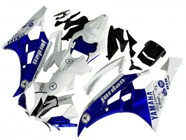 Carenados Moto Yamaha YZF 600 R6 2006-2007 - Blanco Azul Jordan Fabricantes