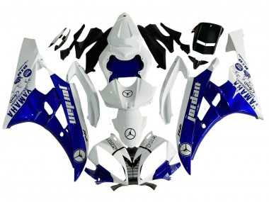 Carenados Moto Yamaha YZF 600 R6 2006-2007 - Blanco Azul Jordan Fabricantes