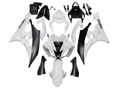Carenados Moto Yamaha YZF 600 R6 2006-2007 - Blanco Negro Mate Fabricantes