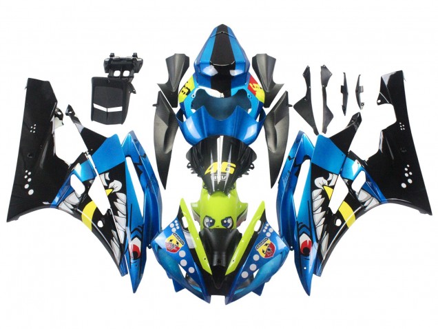 Carenados Moto Yamaha YZF 600 R6 2006-2007 - Azul Neon Verde Negro Tiburón Fabricantes